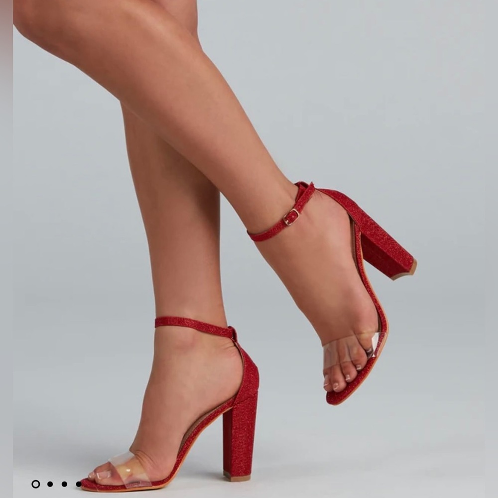 Strides of Shine glitter block heels